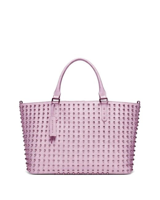 John Richmond Purple Stud-Embellished Tote Bag