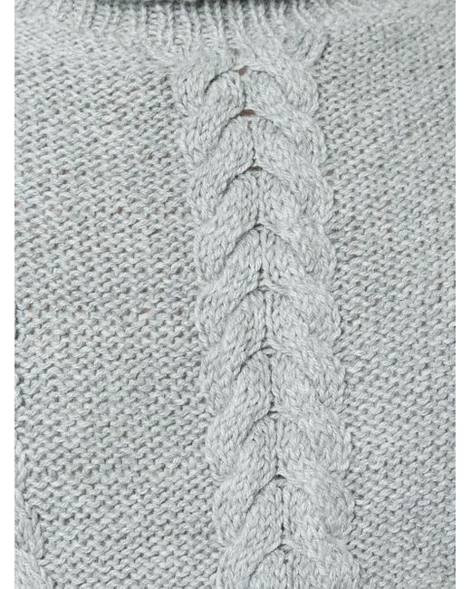 Voz Gray Cable-Knit Turtleneck Jumper