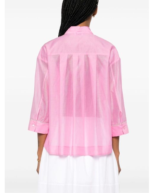 Peserico Pink Monili Chain-detail Shirt