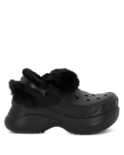CROCSTM Black Bae Textured Lined Platform Slip-On