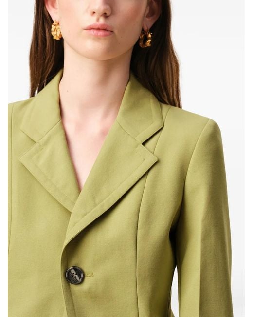 AMI Green New Wool Single Breasted Fitted Jacket