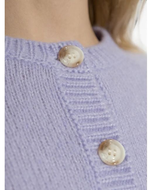 Lisa Yang Purple Felicia Button-Up Cardigan