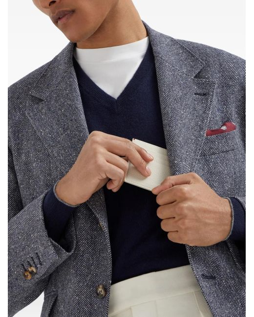 Brunello Cucinelli Natural Logo-Debossed Cardholder for men