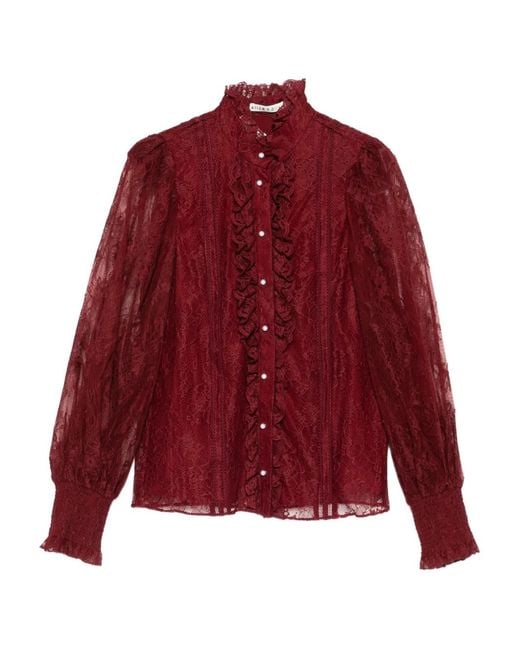 Blusa con detalles de encaje Alice + Olivia de color Red