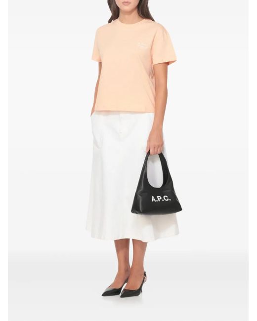 A.P.C. Natural Embroidered-Logo T-Shirt