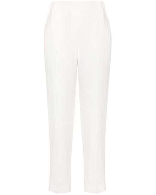 Antonelli White Sidro High-waist Tapered Trousers