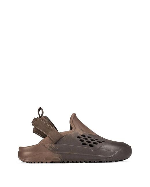 Clear Weather Brown Switchback Perforated Mules