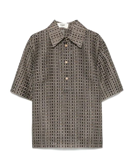 Fendi Gray Bluse Mit Print
