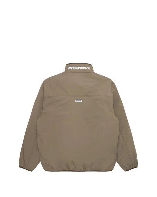 Aape By A Bathing Ape Natural Logo-Patch Zip-Up Jacket for men