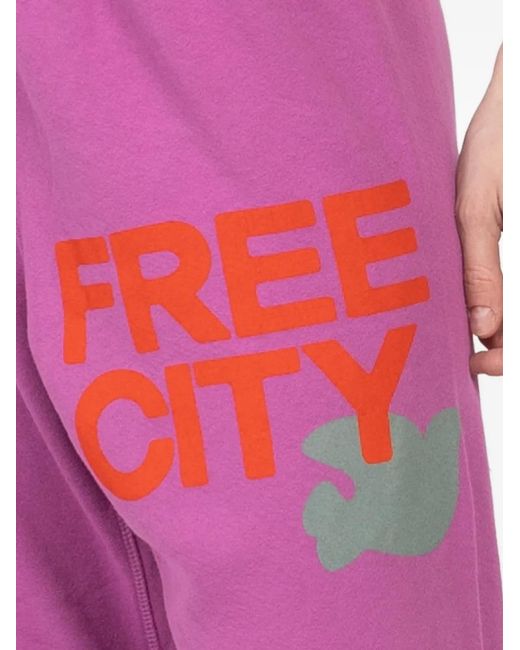 Freecity Pink Logo-Print Track Pants