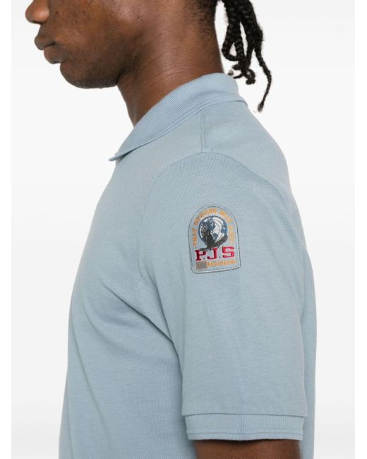 Parajumpers Blue Logo-appliqué Polo Shirt for men