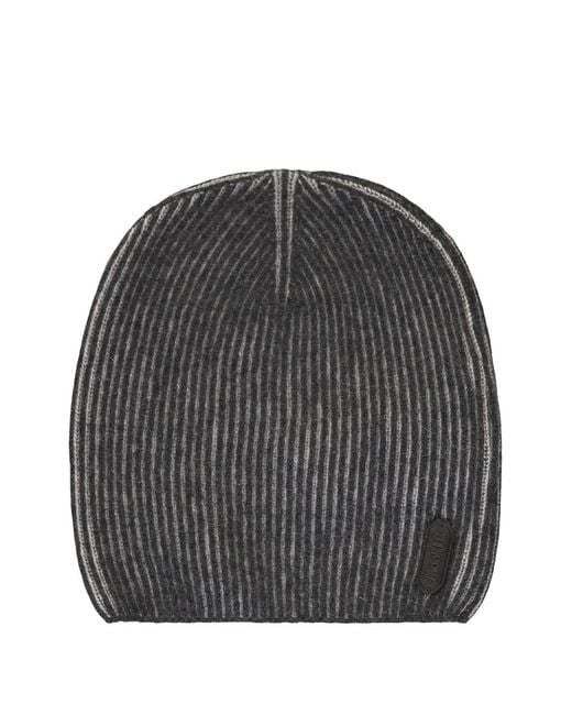 Moorer Gray Knitted Beanie Hat for men