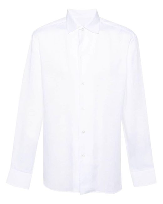 Camisa texturizada Brioni de hombre de color White