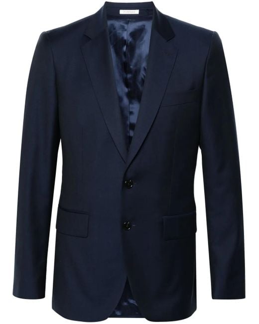 Fursac Blue Virgin Wool Blazer for men