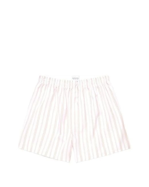 Sunspel White Striped Boxer Shorts for men