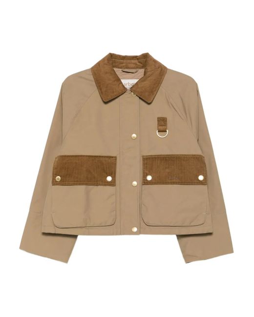 Barbour Natural Phoebe Corduroy-Trimmed Jacket