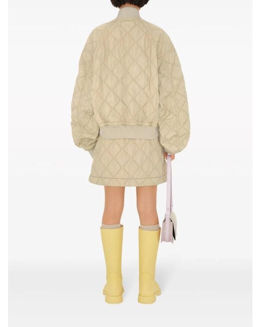 Burberry Natural Quilted Bomber Jacket
