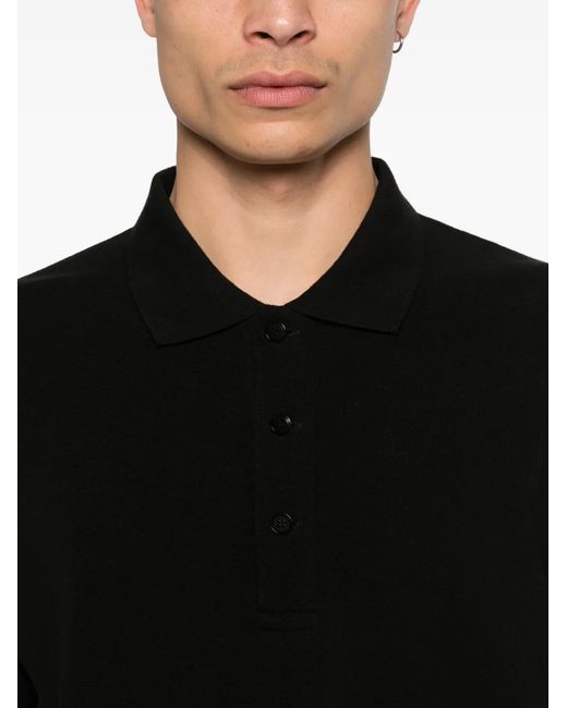 Yohji Yamamoto Black Point-Collar Polo Shirt for men