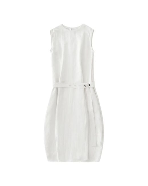 Studio Nicholson White Wold Belted Midi Dress