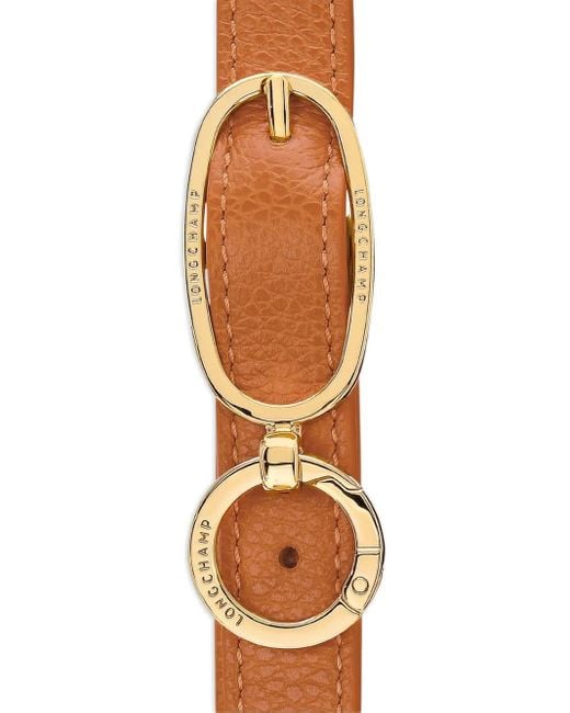 Longchamp Brown Small Le Foulonné Grained-Leather Crossbody Bag