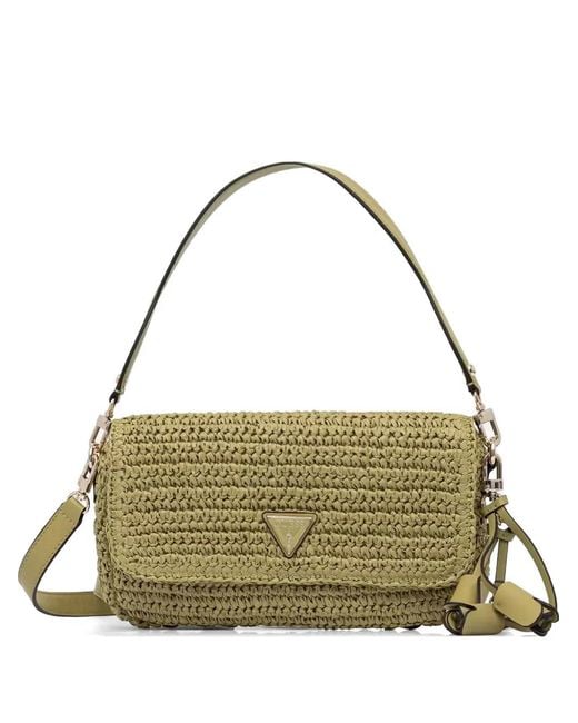 Guess Green Ofelia Woven Shoulder Bag