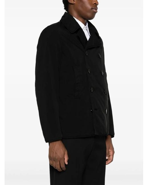 Aspesi Black Double-Breasted Padded Jacket for men