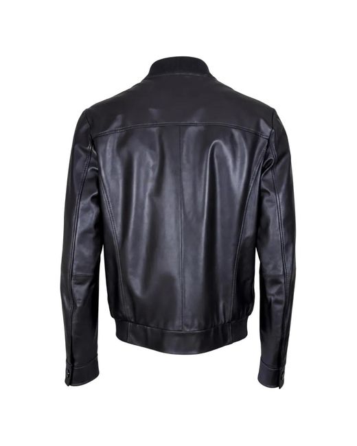Desa Nineteenseventytwo Gray Button-Up Leather Jacket for men