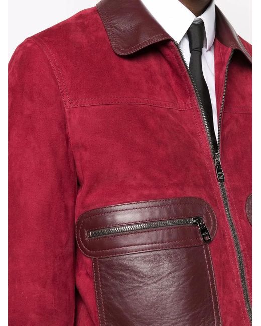 Dolce & Gabbana Red Suede Bomber Jacket for men