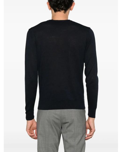 Drumohr Black Fine-Knit Sweater for men