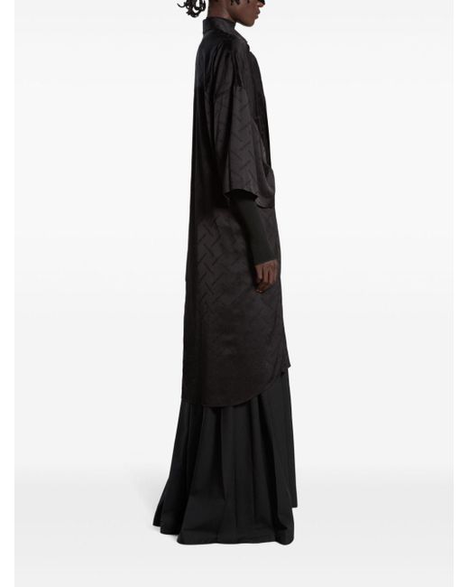 Balenciaga Black Logo-jacquard Wrap Dress