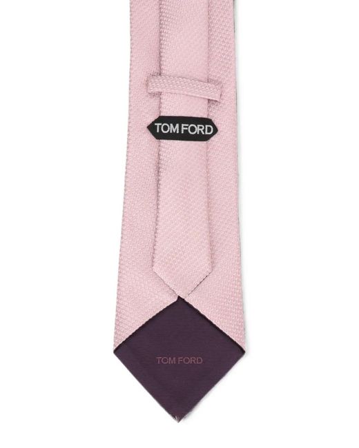 Tom Ford Pink Textured-Weave Tie for men