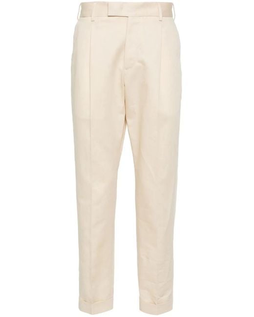 PT Torino Natural Feather-Detail Poplin Trousers for men