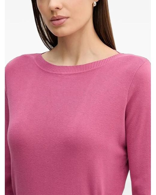 Benetton Pink Fine-Knit Three-Quarter Sleeve Sweater