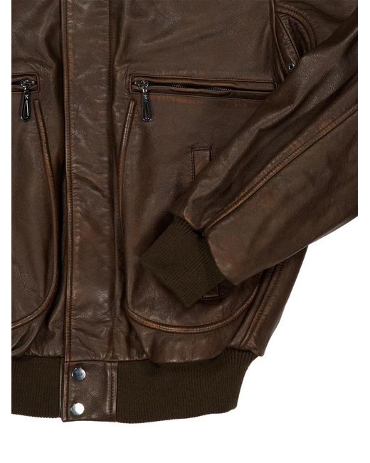 Rabanne Brown Quilted-Shoulder Leather Jacket