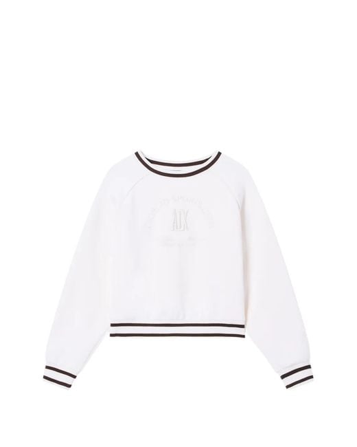 ARMANI EXCHANGE White Logo-Embroidered Sweatshirt