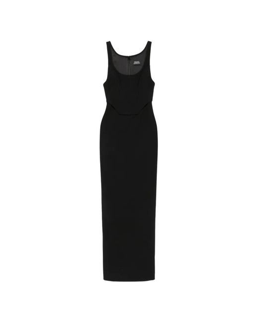 Solace London Black Noor Corset-Style Maxi Dress
