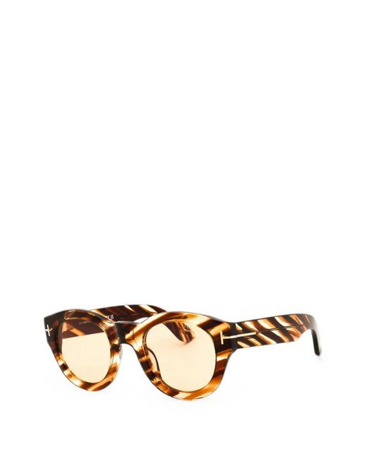 Tom Ford Natural Round-Frame Sunglasses
