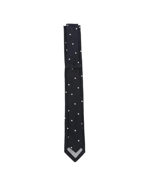 Eleventy Black Polka-Dot Silk Tie for men