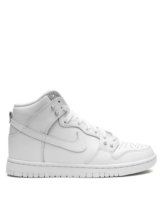 Nike White Dunk High Leather Sneakers