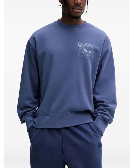 Vans Blue Graphic-Print Sweatshirt for men