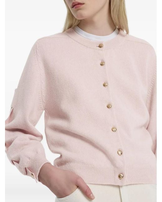 Barrie Pink Ribbon-Detail Cardigan