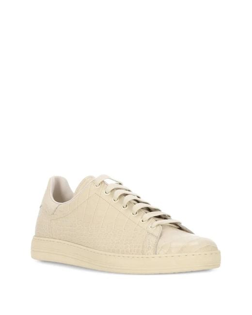 Tom Ford Natural Embossed Warwick Sneakers for men