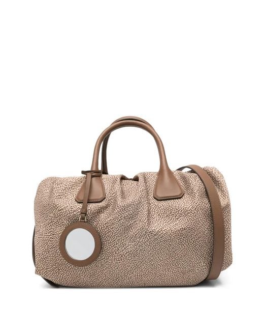 Borbonese Natural Tote Bag Mit Print