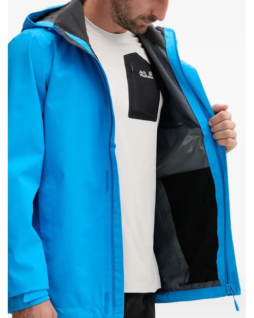 メンズ Jack Wolfskin Trailtime 2L フーデッド ジャケット Blue