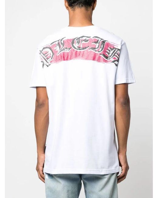 Philipp Plein White Hawaii Graphic-Print T-Shirt for men