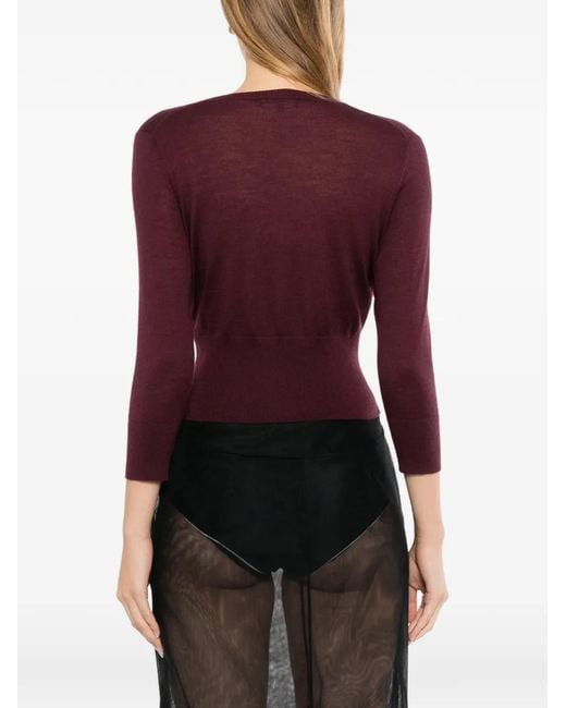 N.Peal Cashmere Purple Darcie Cardigan