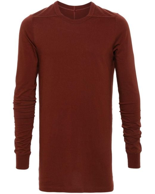 Rick Owens Red Level Cotton Longsleeved T-shirt for men