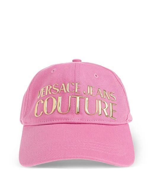 Versace Jeans Couture Pink Logo-Lettering Baseball Cap
