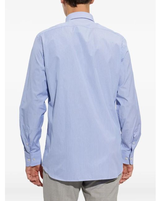 Paul & Shark Blue Striped Button-Down Shirt for men