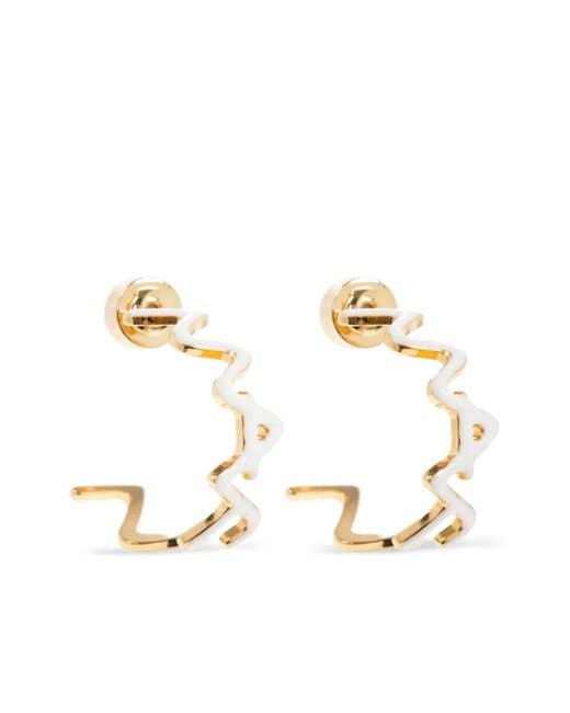 Marni Metallic Zigzag-Hoop Earrings